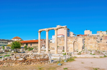 The ruined arches in Athens, Greece
