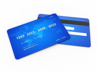3d rendering  credit or debit card 