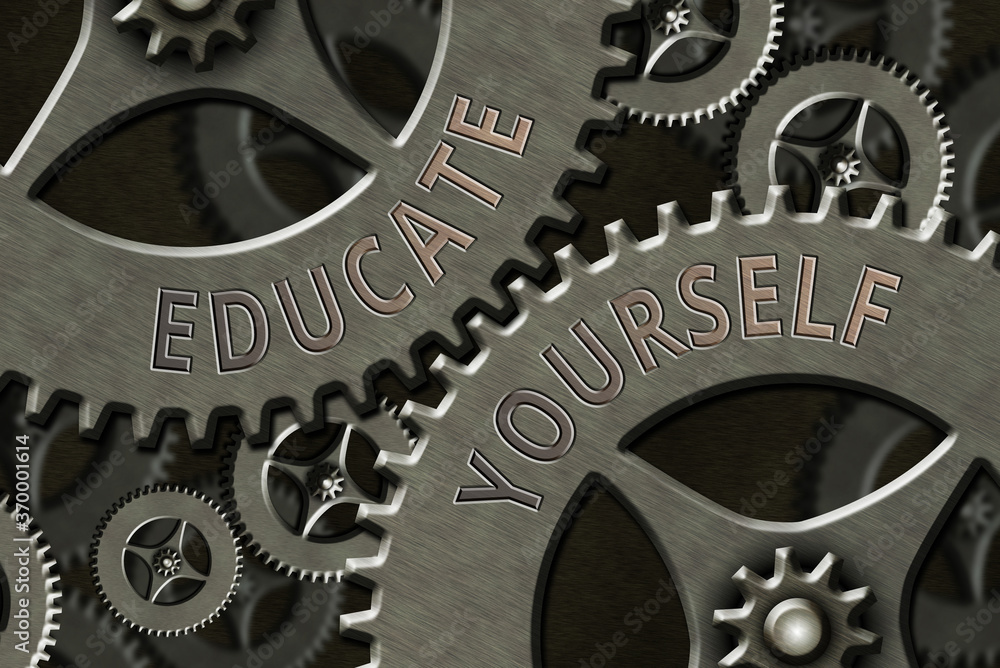 Poster writing note showing educate yourself. business concept for prepare oneself or someone in a particul