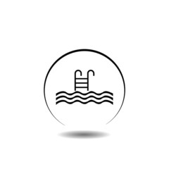 Swimming pool icon with shadow