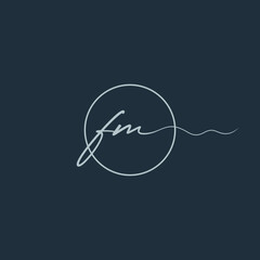Initial FM Logo Handwriting Lettering fashion modern