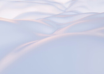 White cloth. Empty White backdrop, white hills background. 3d render