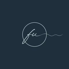 Initial FU Logo Handwriting Lettering fashion modern