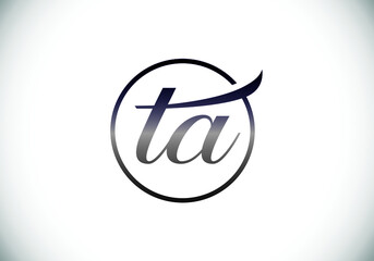Illustration Vector Letter T A logo icon design template. T A monogram Logo.