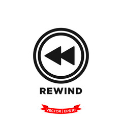 media control vector icon in trendy flat design, rewind icon 
