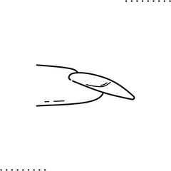 long nail manicure vector icon in outlines
