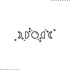 Lunar phases vector icon in outlines