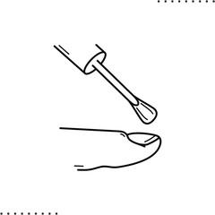 paint your nails, manicure, fingernail and polish vector icon in outlines