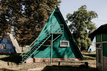 Fototapeta na wymiar old soviet building in the camp
