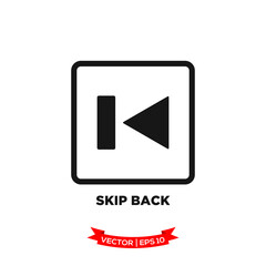 media control icon in trendy flat style, skip back vector icon