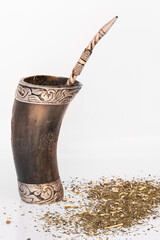 Terere. A typical cold drink made with mate herb from borders between Brazil and Paraguay