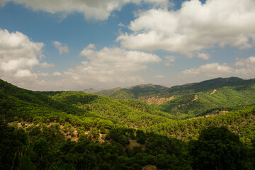 Fototapeta na wymiar Landscape of the mountains of Malaga