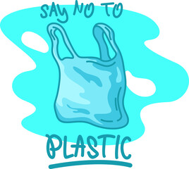 vector Illustration of prohibited use of plastic bags