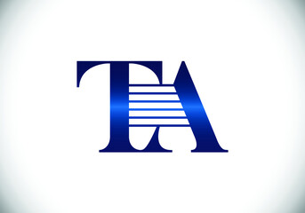 Illustration Vector Letter T A logo icon design template. T A monogram Logo.