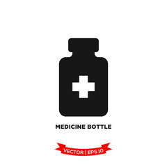 Obraz premium medicine bottle icon vector logo template