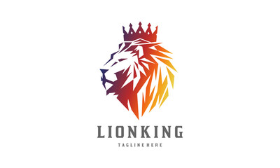 Lion King Logo - Colorful Polygonal Lion Head Vector