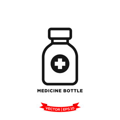 Obraz premium medicine bottle icon vector logo template