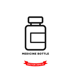 Obraz premium medicine bottle icon vector logo template