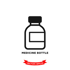 medicine bottle icon vector logo template
