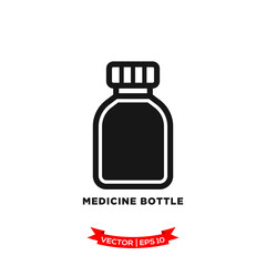 medicine bottle icon vector logo template
