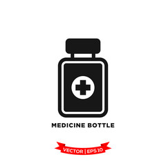 Obraz premium medicine bottle icon vector logo template