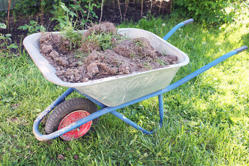 earthworks in the garden full wheelbarrow