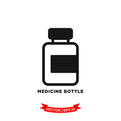 medicine bottle icon vector logo template