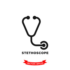 stethoscope icon in trendy flat style