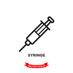 syringe icon vector logo template