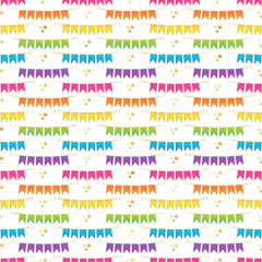 Rainbow Party Seamless Pattern - Colorful ombre gradient repeating pattern design with gold foil texture accents