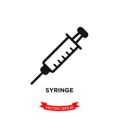 syringe icon vector logo template