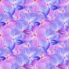 pink and purple flowers on background handmade gouache gentle seamless pattern . Background for web pages, wedding invitations, date cards, textiles, packaging, fabric, wallpaper