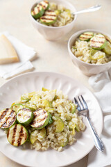 risotto with mushrooms and zucchini