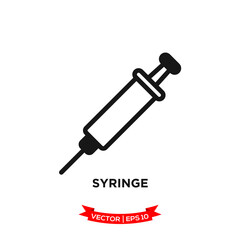 syringe icon vector logo template