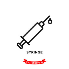 syringe icon vector logo template