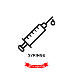 syringe icon vector logo template