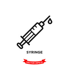 syringe icon vector logo template