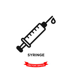 syringe icon vector logo template