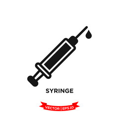 syringe icon vector logo template