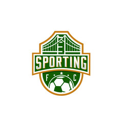 Sporting football cluab team logo design with bridge concept