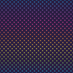 Bright Rainbow Retro Seamless Pattern - Colorful ombre gradient repeating pattern design on solid dark purple background © Mai