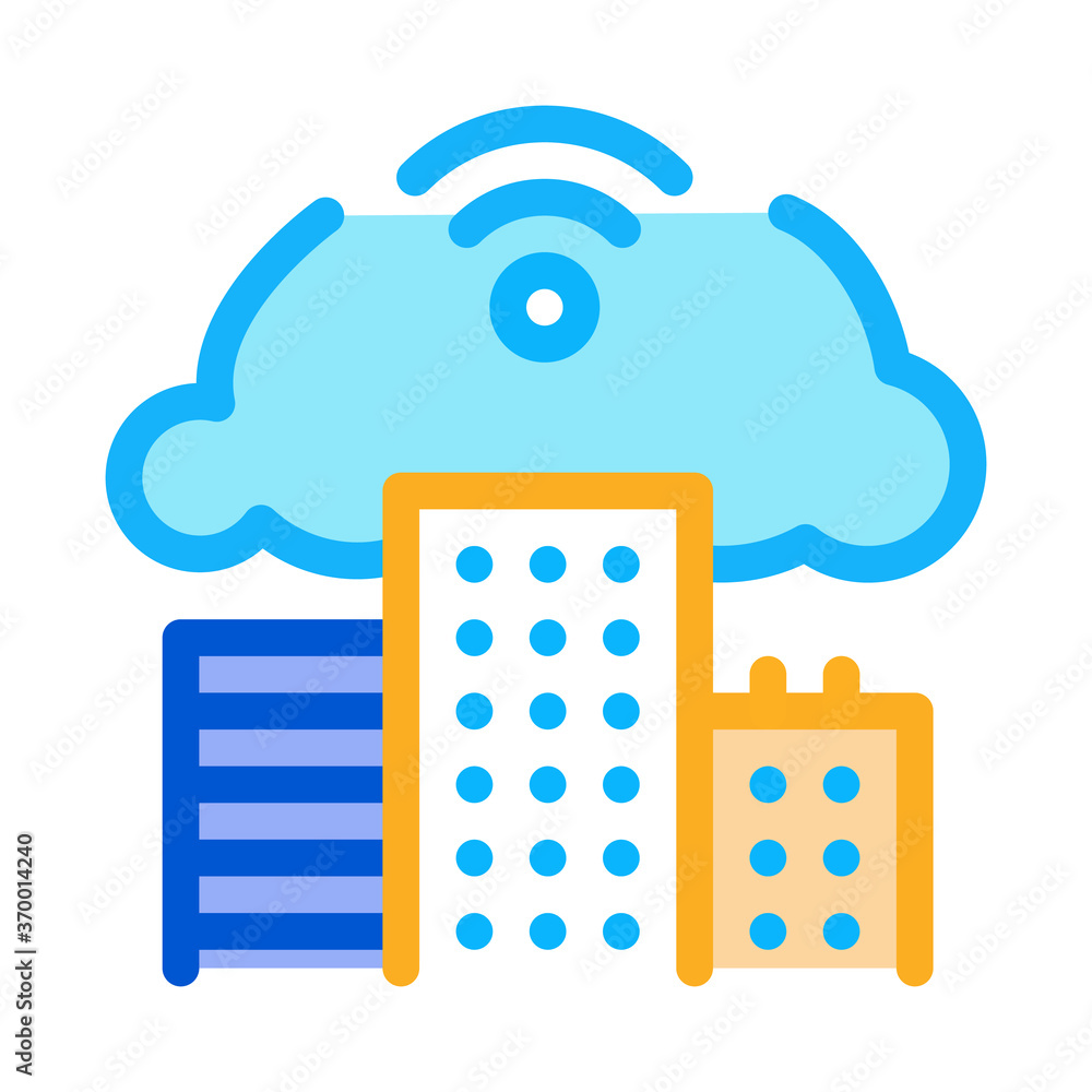 Poster smart house cloud wifi icon vector. smart house cloud wifi sign. color symbol illustration