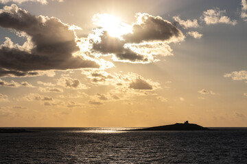 Fototapeta premium Tramonto, Isola delle Femmine, Palermo in Sicilia