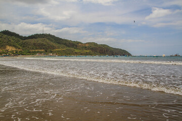 Beach of Pacific Coast at Canoa, Puerto Lopez, Ecuador (no people)