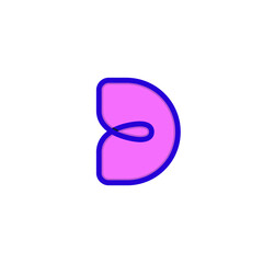 Feminine letter D logotype with beautiful mark