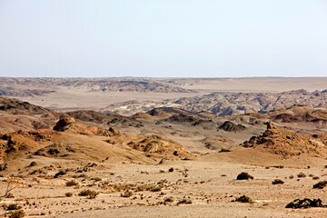 ROCKY DESERT NEAR WALVIS BAY IN NAMIBIA