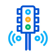 smart city traffic lights icon vector. smart city traffic lights sign. color symbol illustration