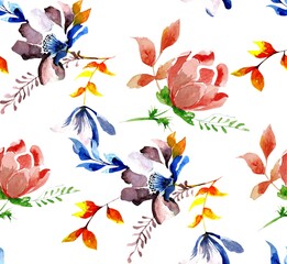 Water color spring flowers illustration