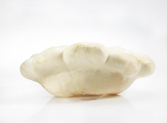 CUSTARD MARROW OR CUSTARD SQUASH cucurbita pepo AGAINST WHITE BACKGROUND