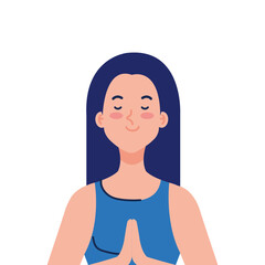 meditating woman on white background vector illustration design